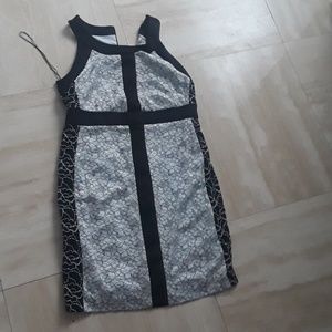 Night black white silver dress